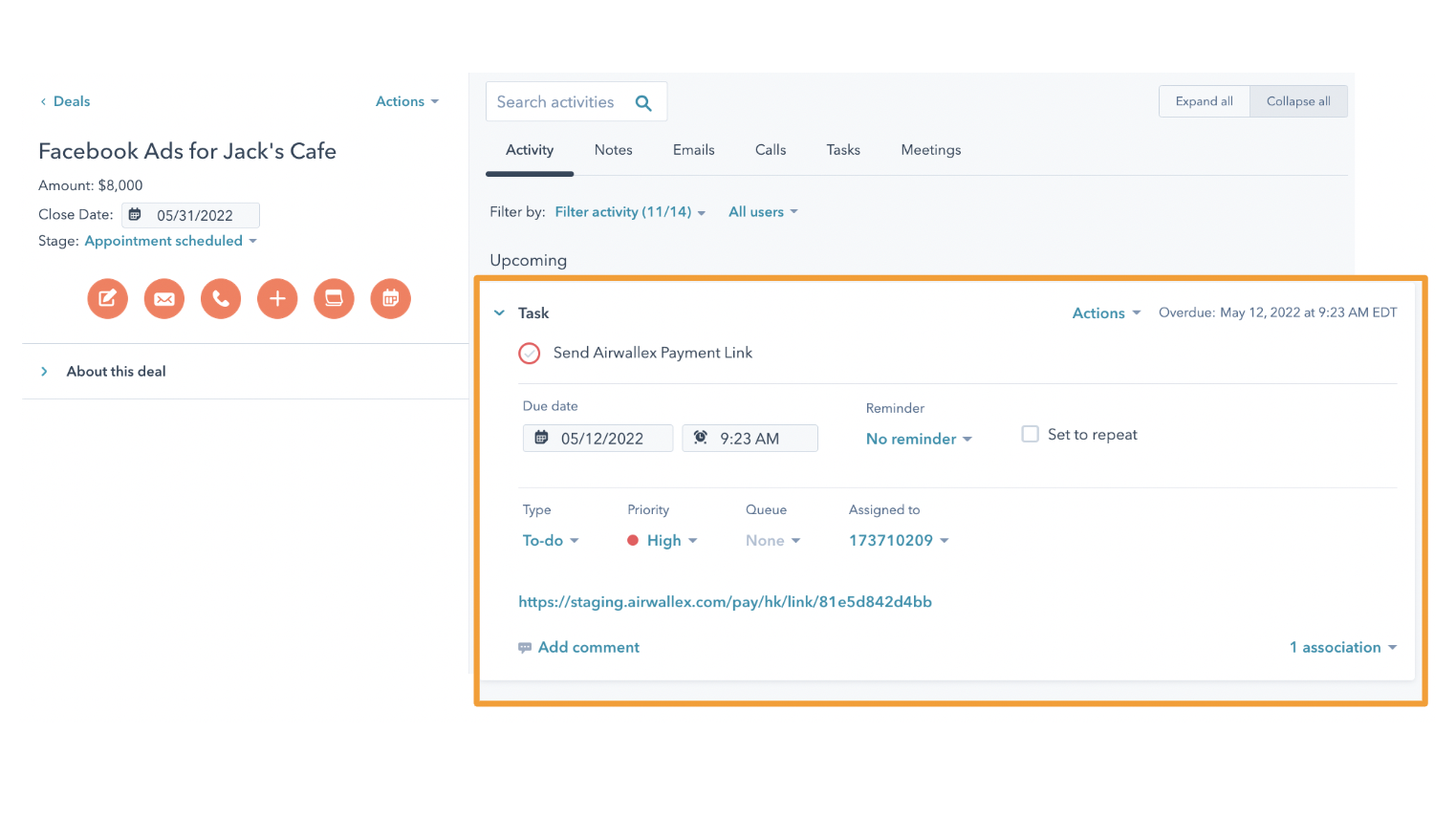 Create and use payment links directly in HubSpot